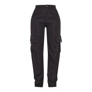 PLT Black Cargo Wide Leg Pants